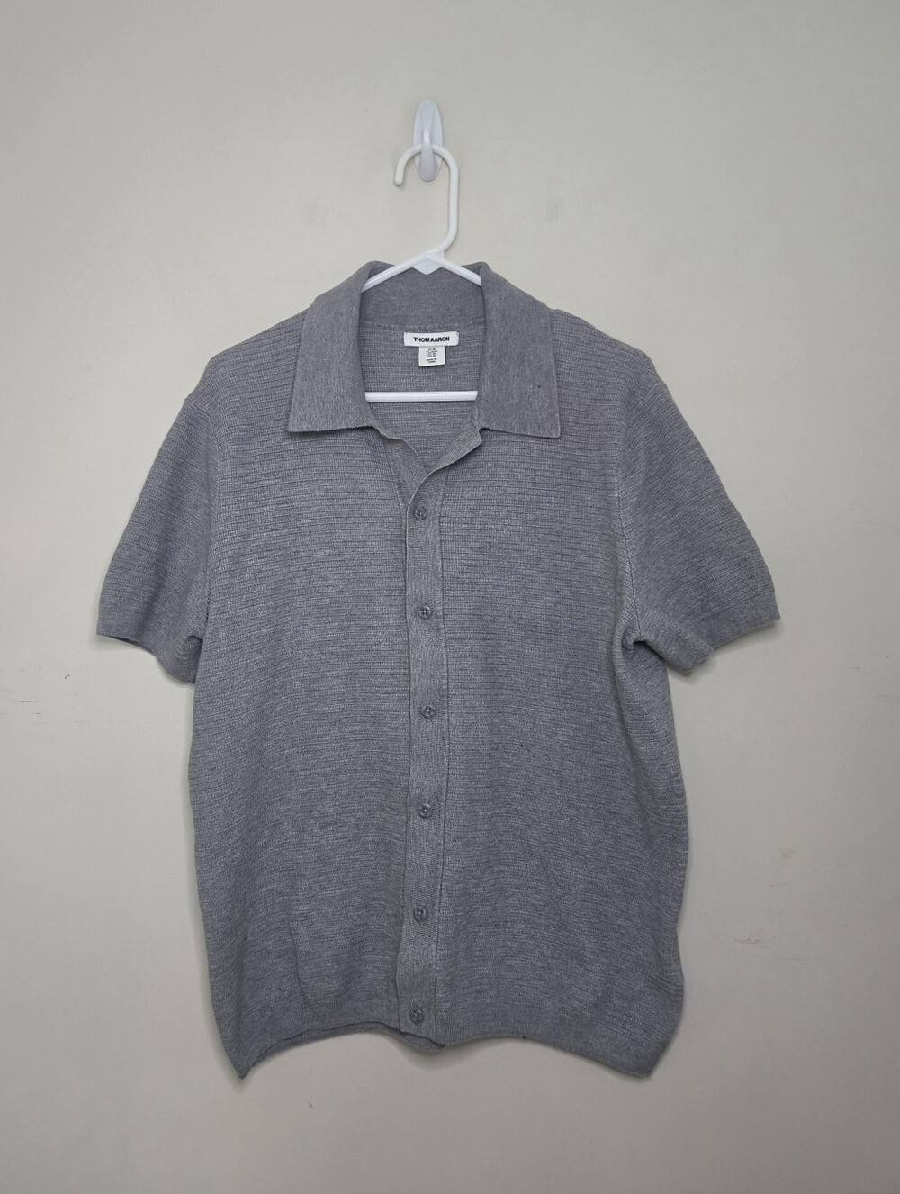 Men's Thom Aaron Gray Button Down Sweater Sz Medium